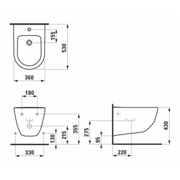 Биде Laufen Pro 830952 белое LCC