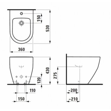 Биде Laufen Pro 832952 белое