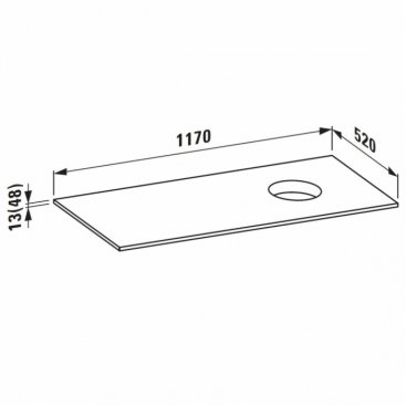 Столешница Laufen Space 411002 отверстие справа