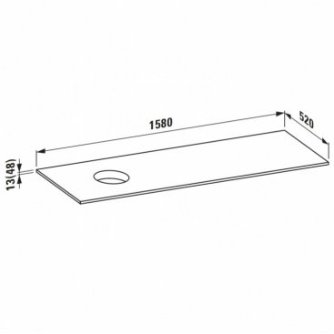 Столешница Laufen Space 411051 отверстие слева