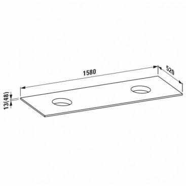 Столешница Laufen Space 411054 отверстие слева и справа