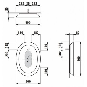 Зеркало Laufen The New Classic 406070 белый глянец