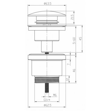 Донный клапан Lemark LM8500MW click-clack