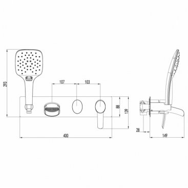 Смеситель для ванны Lemark Atlantiss LM3224C