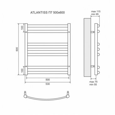 Полотенцесушитель электрический Lemark Atlantiss LM32607REBL