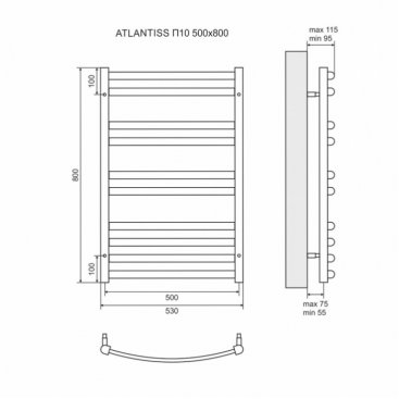 Полотенцесушитель электрический Lemark Atlantiss LM32810REBL