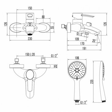 Смеситель для ванны Lemark Atlantiss LM3254C