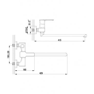 Смеситель для ванны Lemark Basis LM3617C