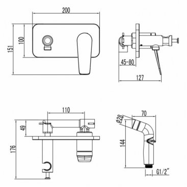 Гигиенический душ Lemark Bronx LM3720MW