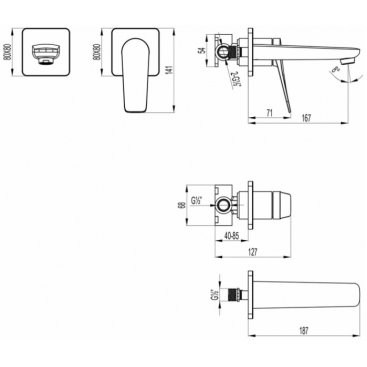 Смеситель для раковины Lemark Bronx LM3736BL