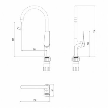 Смеситель для кухни Lemark Bronx LM3705BLR