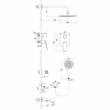 Душевая система Lemark Bronx LM3722GM