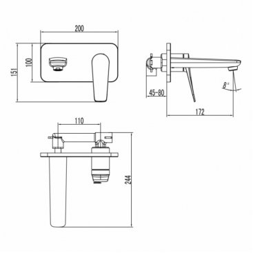 Смеситель для раковины Lemark Bronx LM3726BL