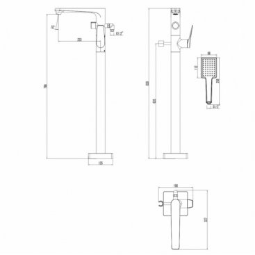 Смеситель для ванны Lemark Bronx LM3744BL