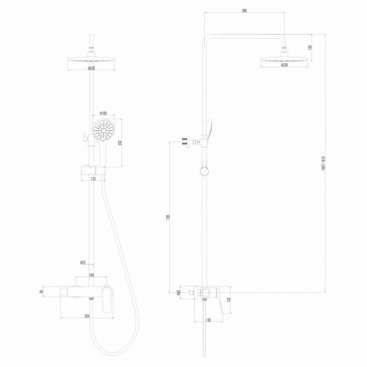 Душевая стойка Lemark Bronx LM3760BL