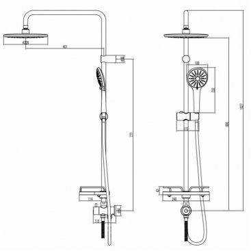 Душевая стойка Lemark Bronx lm3788gm