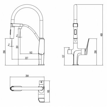 Смеситель для кухни Lemark Comfort LM3074C-Red