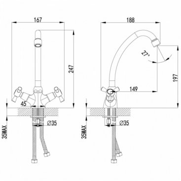 Смеситель для кухни Lemark Contour LM7404C