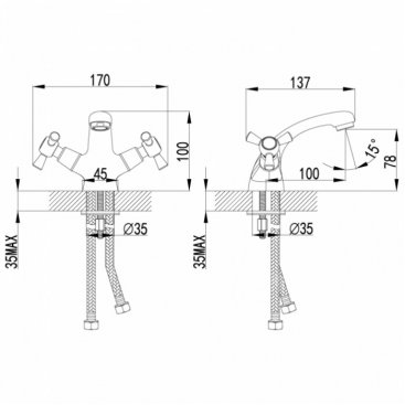 Смеситель для раковины Lemark Contour LM7406C