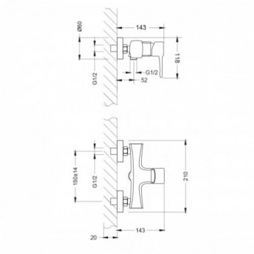 Смеситель для душа Lemark Evitta LM0503C