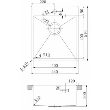 Мойка кухонная Lemark Janga 440 9936103