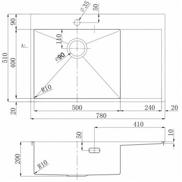 Мойка кухонная Lemark Kezadra 780L 9938150