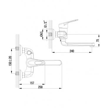 Смеситель для ванны Lemark Luna LM4114C