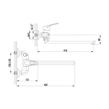 Смеситель для ванны Lemark Luna LM4117C