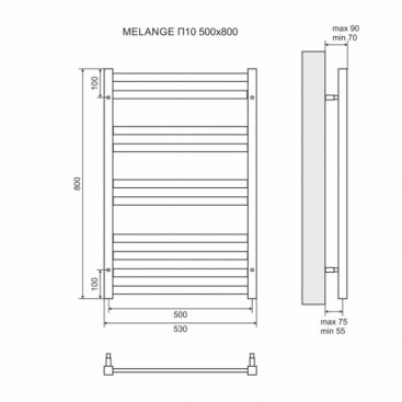 Полотенцесушитель водяной Lemark Melange LM49810W