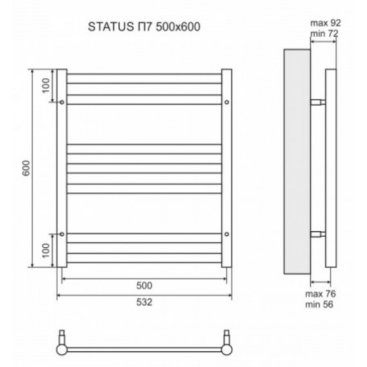 Полотенцесушитель Lemark Melange 500x600 бронза