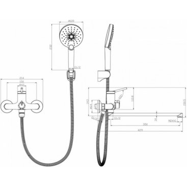 Смеситель для ванны Lemark Minima LM3851C