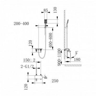 Смеситель для ванны Lemark Mista LM6414WG