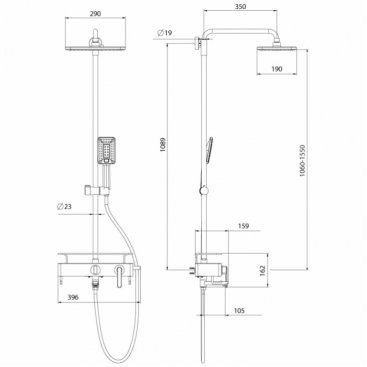 Душевая стойка Lemark Mista LM6462WG