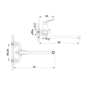 Смеситель для ванны Lemark Omega LM3151C