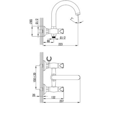 Смеситель для ванны Lemark Pallada LM2602C