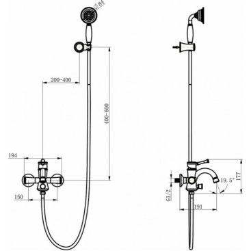 Смеситель для ванны Lemark Peretto LM6302RB