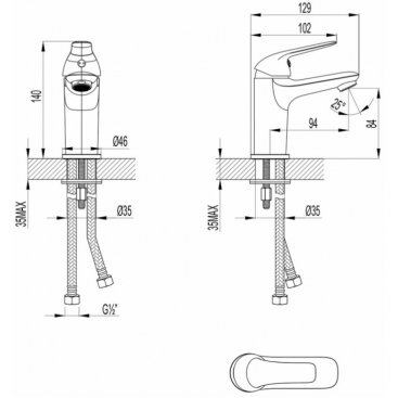 Смеситель для раковины Lemark Plus Advance LM1231C