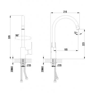 Смеситель для кухни Lemark plus Factor LM1605C