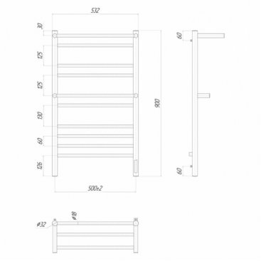 Полотенцесушитель электрический Lemaek Pramen 500x900