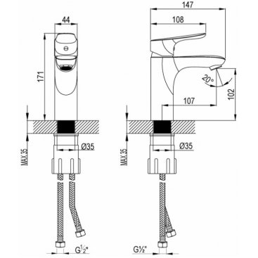 Смеситель для раковины Lemark Selena LM0806C