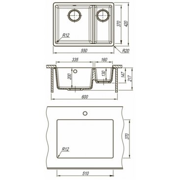 Мойка кухонная Lemark Sinara 550.2-U 9910084