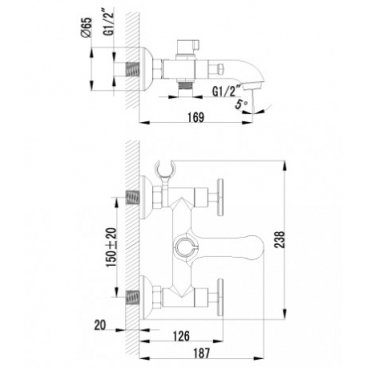 Смеситель для ванны Lemark Plus Trend LM1812C