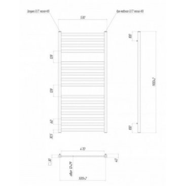 Полотенцесушитель электрический Lemark Unit 500x1100 черный