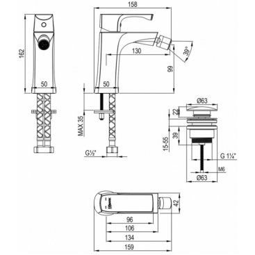 Смеситель для биде Lemark Ursus LM7208BG