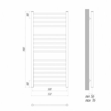 Полотенцесушитель электрический Lemark Ursus 500x1100 черный