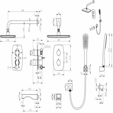 Душевая система Lemark Ursus M7242BL