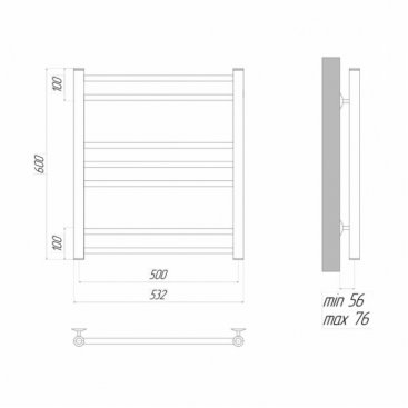 Полотенцесушитель электрический Lemark Ursus 500x600 черный