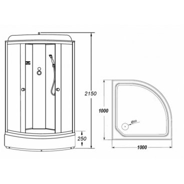 Душевая кабина Loranto Sunway CS-6610-25GB 100x100