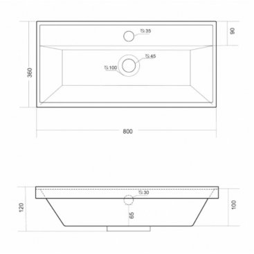 Раковина Madera Classica Slim 80