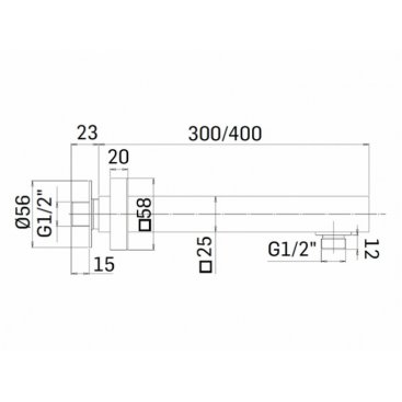 Держатель верхнего душа Mamoli Euclide 345L40K